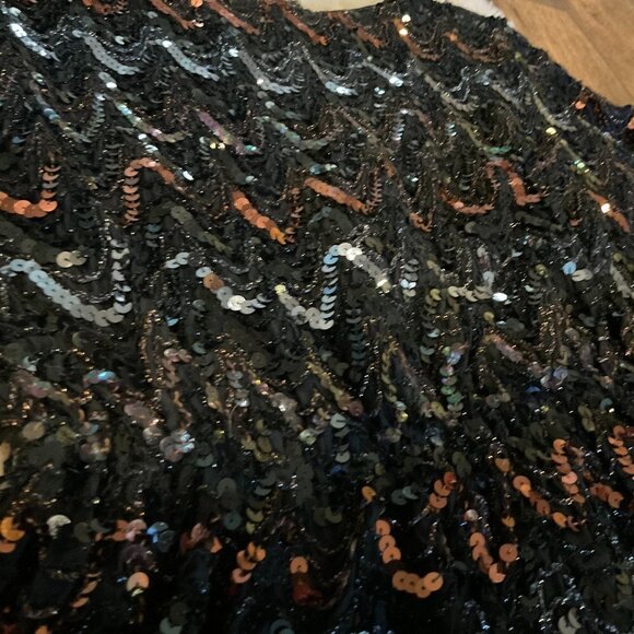 Miss H Vintage Sequin‎ Disco Peplum Blouse 70's Sparkle - Picture 2 of 8